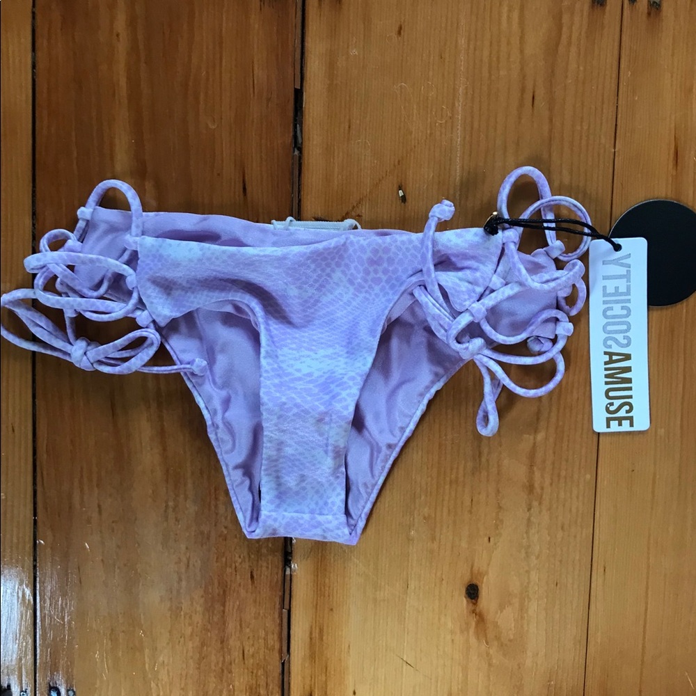 Amuse Society  lavender snakeskin swimsuit